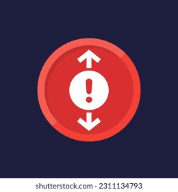 height warning icon, vector sign