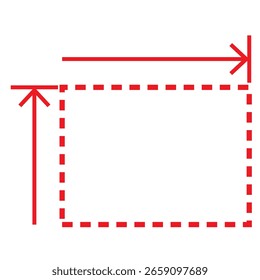 Symbol für Höhe und Breite, Fläche oder Größe, Dimensionssymbol