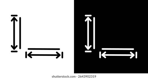Height and width icon Graphic vector set for ui design