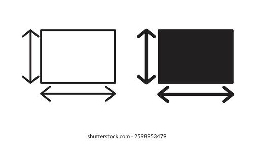 Height and width vector line icon illustration collection.