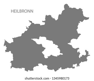 Heilbronn county map of Baden Wuerttemberg Germany