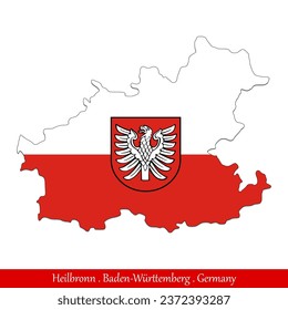 Heilbronn Flag - Baden-Württemberg,Germany (EPS)