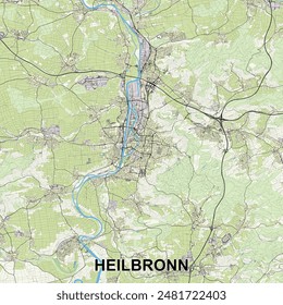 Heilbronn, Germany map poster art