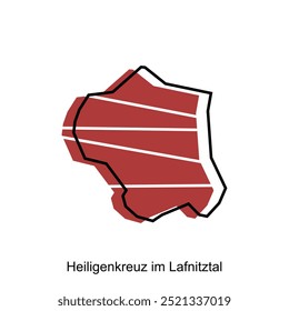 Heiligenkreuz im Lafnitztal map, Republic of Austria vector map design illustration, logotype element for template