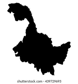 Heilongjiang black map on white background vector