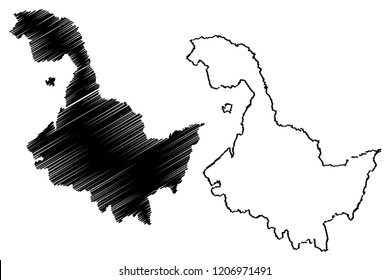 Heilongjiang Province (Administrative divisions of China, China, People's Republic of China, PRC) map vector illustration, scribble sketch Heilongjiang map