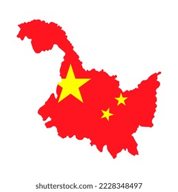 Heilongjiang province map, administrative divisions of China. Vector illustration.