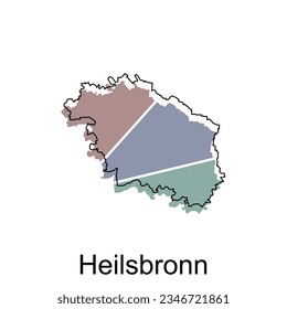 Heilsbronn City Map illustration. Simplified map of Germany Country vector design template