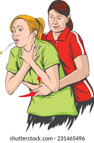 Heimlich Maneuver Performing