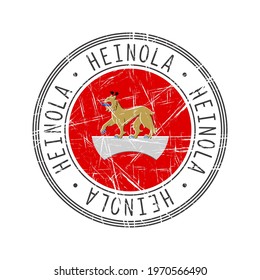 Heinola city, Finland. Grunge postal rubber stamp over white background