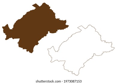 Heinsberg district (Federal Republic of Germany, State of North Rhine-Westphalia, NRW, Cologne region) map vector illustration, scribble sketch Heinsberg map