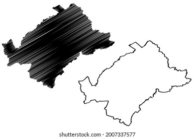 Heinsberg district (Federal Republic of Germany, State of North Rhine-Westphalia, NRW, Cologne region) map vector illustration, scribble sketch Heinsberg map