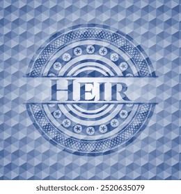 Heir blue hexagon badge. Vector Illustration. Detailed. 