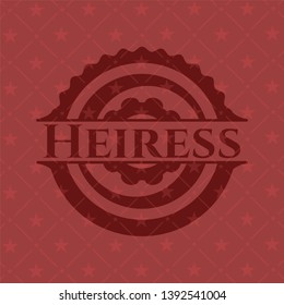 Heiress red icon or emblem. Vector Illustration. Detailed.