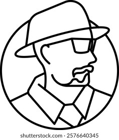 Heisenberg Icon - Line Style - Quantum Physics Theme