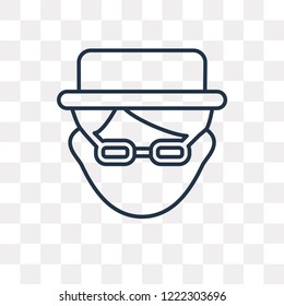 Heisenberg vector outline icon isolated on transparent background, high quality linear Heisenberg transparency concept can be used web and mobile