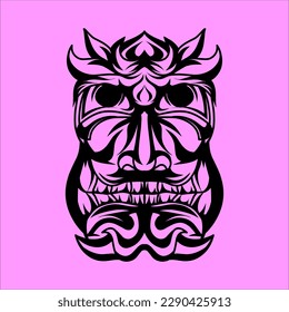 Hei-tiki icon, Māori ornamental pendant. Vector illustration of Polynesian tiki mask vector icon. Simple vector illustration of Polynesian tiki mask vector icon isolated on white background.