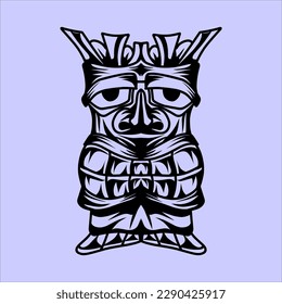Hei-tiki icon, Māori ornamental pendant. Vector illustration of Polynesian tiki mask vector icon. Simple vector illustration of Polynesian tiki mask vector icon isolated on white background.