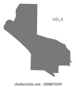 Hela map of Papua New Guinea grey illustration silhouette shape