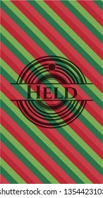 Held christmas style badge..