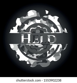 Held on grey camo pattern