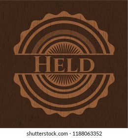 Held vintage wood emblem