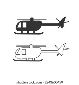 Helecopter icon. Flight transport set line and background vector ilustration.