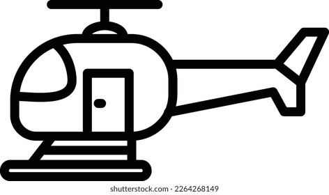 Helecopter Line Vector Icon Design