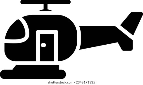 Helecopter Vector Icon Glyph Style