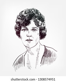 Helen Rowland vector sketch portrait