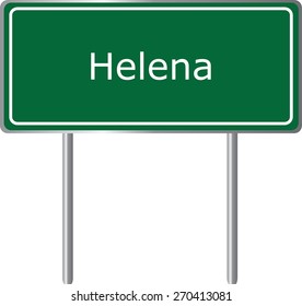Helena, Alabama, road sign green vector illustration, road table, USA city