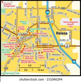 Helena, Montana Area Map