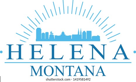 Helena Montana. Banner Design. City Skyline. Silhouette Vector. Famous Monuments.