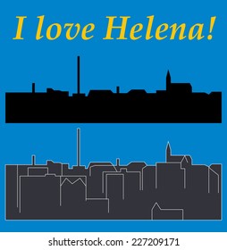 Helena, Montana, city silhouette