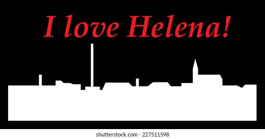 Helena, Montana, city silhouette