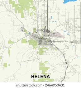 Helena, Montana, United States map poster art