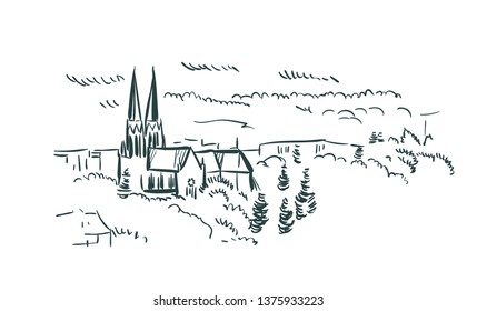 Helena Montana usa America vector sketch city illustration line art 