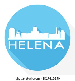 Helena Montana USA Flat Icon Skyline Silhouette Design City Vector Art.