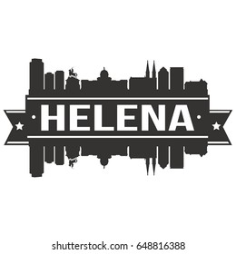 Helena Skyline Silhouette Design City Vector Art Logo.
