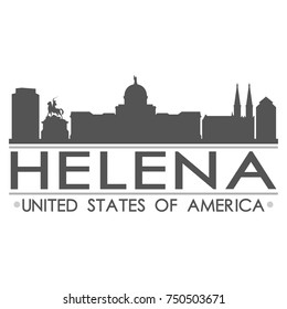 Helena Skyline Silhouette Design City Vector Art Famous Buildings