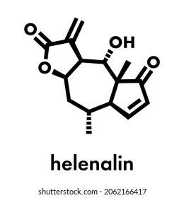 Helenalin sesquiterpene lactone molecule. Toxin found in Arnica montana. Skeletal formula.