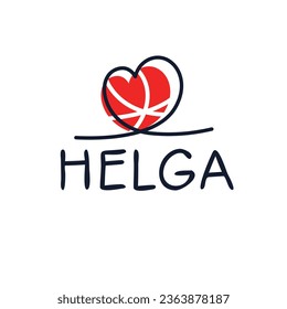 (Helga) Kalligrafienname, Vektorgrafik.