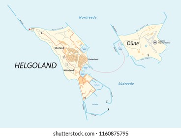 helgoland, heligoland, germany vector map.