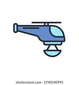 heli bucket icon. vector.Editable stroke.linear style sign for use web design, logo.Symbol illustration.