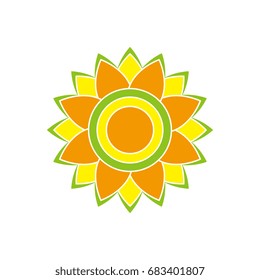 Helianthus flat color icon vector