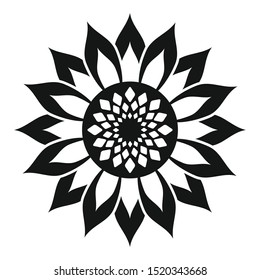 Helianthus flower icon. Simple illustration of helianthus flower vector icon for web design isolated on white background