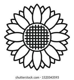 Helianthus icon. Outline helianthus vector icon for web design isolated on white background