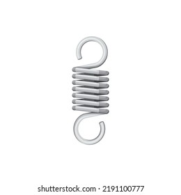 Helical Or Coil Spring Designed For Tension Isolated Realistic Icon. Vector Spring Car Detail Compression And Extension Elastic Object That Stores Mechanical Energy. Tension Vehicle Spare Part