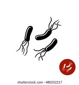 Helicobacter Pylori Bacteria Black Simple Icon 