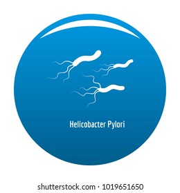Helicobacter pylory icon vector blue circle isolated on white background 